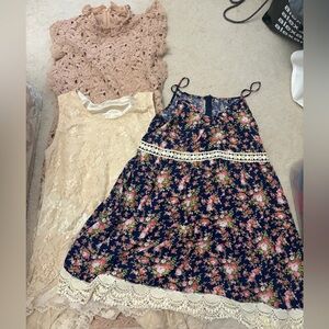 3 Pieces of Dresses - Floral/Lace Dresses
